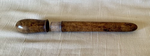 Antique treen needle holder - antique,