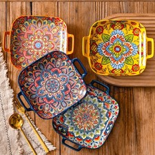 Square Bohemian Ceramic Plate