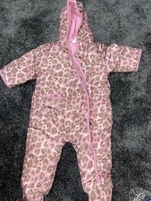 Next New Borns Leopard Print Snow Suit Jacket 0-3 Months Baby Girl Autumn Coat