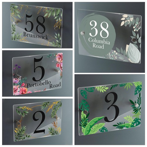 House number sign printed - house,
