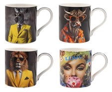 Novelty Coffee Tea Mug Urban Art Highland Cow Zebra Lion Bling  Marylin Monroe