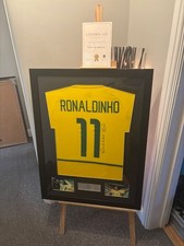 Ronaldinho Signed Shirt Framed With COA Brazil Jersey Autograph