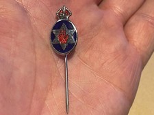 old NORTHERN IRELAND Vintage ULSTER enamel Badge Maker JOHNSON BELFAST Stickpin