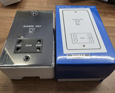 20VA Flat Plate Dual Voltage Bathroom Shaver Socket, 115/230V Black Nickel