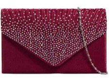 Ladies Satin diamante Clutch