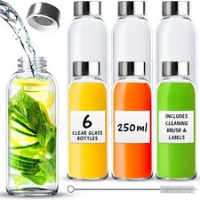 6-Pack Reusable Glass Bottles