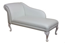 Vinyl White Chaise Longue Sofa