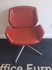 Boss Kruze red leather & Chrome swivle breakout chairs