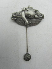 JJ Jonette Pewter Pin Brooch