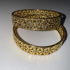 2 Pcs Dubai Gold Bangles Bracelet Jewellery Chunky  