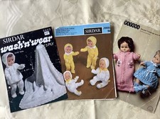 Sirdar & Patons knitting patterns 5443. Dolls clothes 3 & 4 ply & DK. Vintage.