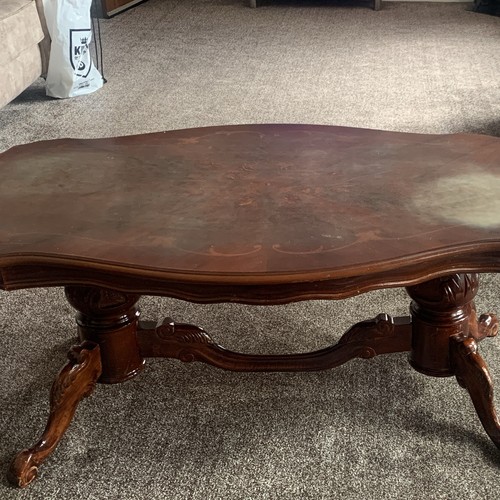 Dark wood brown coffee table - dark,
