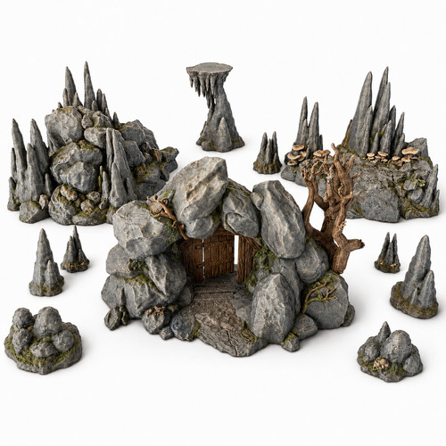 Cave entrance stalagmites - cave,