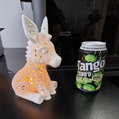 White donkey figurine - white,