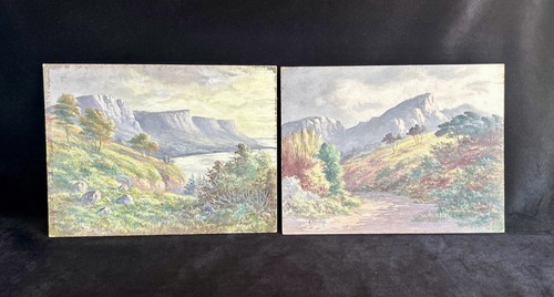 Pair 19thc oil paintings camps - 19thc,