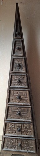 Rustic wooden pyramid chest - rustic,