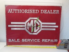 Vintage MG metal wall octagon sign 'AUTHORISED DEALER' ..*
