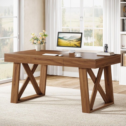 Inch walnut executive desk - ,