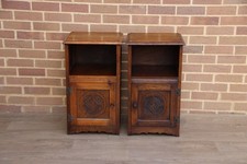 Pair of Vintage Oak Bedside