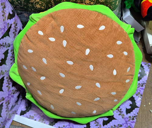 Typo hamburger plush cushion - hamburger,