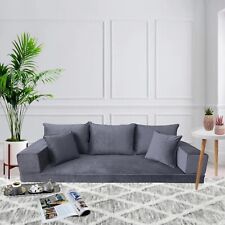 Arabic MAJLIS Floor Sofa | Velvet Three Seater SOFA Set | GREY Bohemian Sofa Set