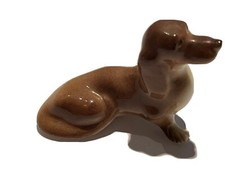 LOMONOSOV / USSR MINIATURE DACHSHUND / SAUSAGE DOG FIGURINE