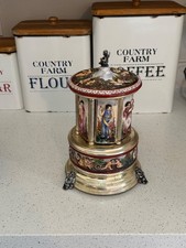 Reuge Swiss Musical Movement Cigar Lipstick holder Carousel 