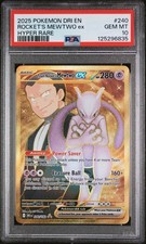 Pokemon  TCG Team Rocket's Mewtwo ex 240/182 Destined Rivals PSA 10 Gold Card