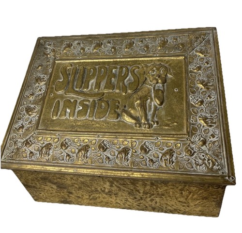 Vtg brass slipper box - brass,