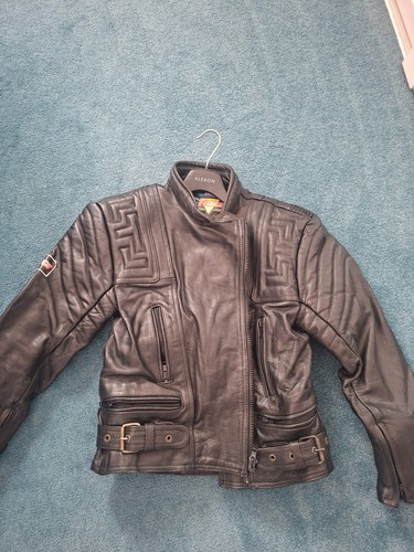Leather biker jacket - leather, akito