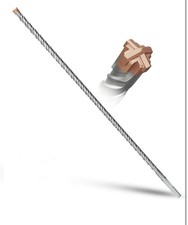 SDS Plus Hammer Drill Bit 10mm×460mm with 4 Carbide Cutting Edges for Concrete