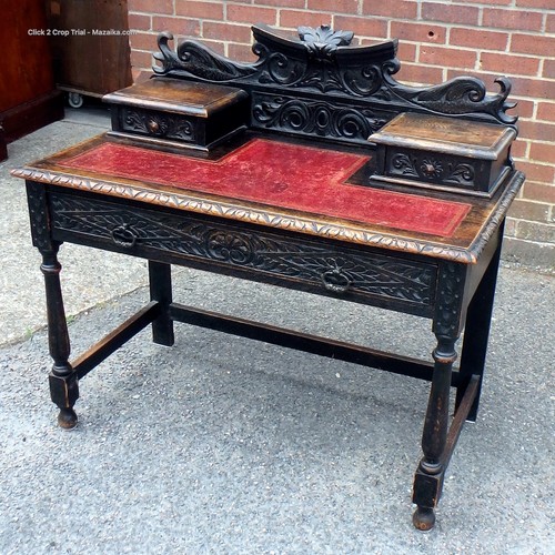 Victorian carved oak desk