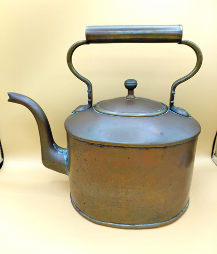 Antique copper tea kettle - tea,