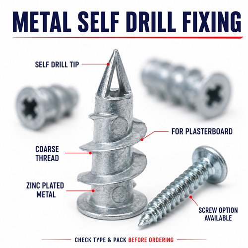 Plasterboard fixings with - plasterboard,