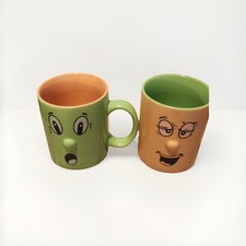 Pair Of Vintage Trade Winds Funny Face Cups