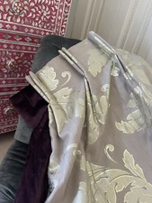 SHOW HOME BIG BESPOKE ACANTHUS DESIGNER THERMAL INTERLINED LINEN VELVET CURTAINS