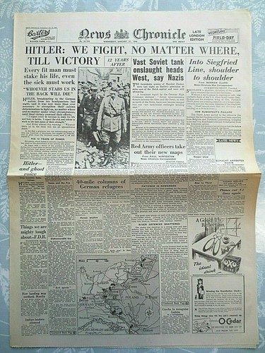 Ww2 newspaper hitler fight - ww2, we
