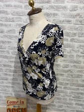 LAURA ASHLEY top blouse stretchy wrap size M chest 38" PB197