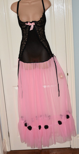 Sheer black nightie - , with