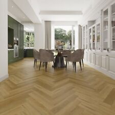 Herringbone LVT Flooring - Stunning Oak / Grey shades. Glue down, Parquet Sample