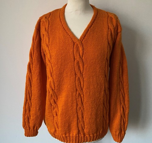 Hand knitted amber cable aran - knitted,