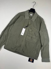 C.P. COMPANY 090A Chrome-R Zipped Overshirt in GREEN / 674  -  XXL     / 25.5”