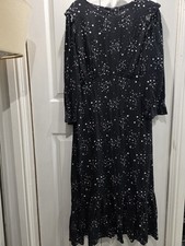 Hell Bunny Zodiac Maxi Dress Constellation Star Print Size 18 2xl  3/4 Sleeve