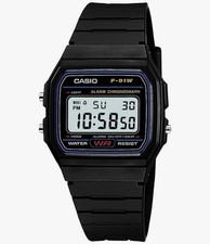 CASIO STANDARD DIGITAL WATCH WITH LED-LIGHT F-91W-1JF