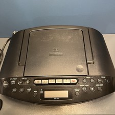 Sony CFD-S50 Boombox CD Radio AM/FM Cassette Player Batteries / UK Plug - TESTED