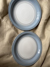 2  Vintage Well Used Denby Castile Blue Salad- Luncheon Plates 9” Stoneware