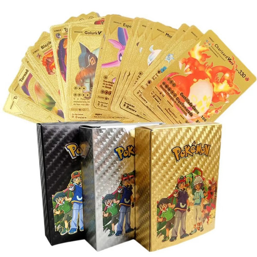 55pcs pokemon card foil gold - card,