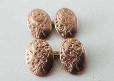 Antique Cufflinks Rose Gold QUIKFIXR engraved double faced 5.7g Edwardian