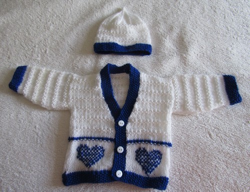Hand knitted cardigan hat in - cardigan,
