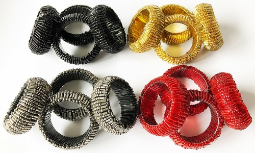 Set beaded napkin - napkin, rings